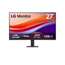 LG 27" FHD curved monitor with 100Hz refresh rate and USB-C port