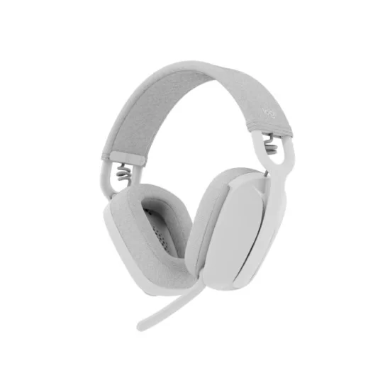 Logitech Zone Vibe 100 Lightweight Wireless Over-Ear Headphones with Noise-Cancelling Microphone, Advanced Multipoint Bluetooth Headset, (Off White)