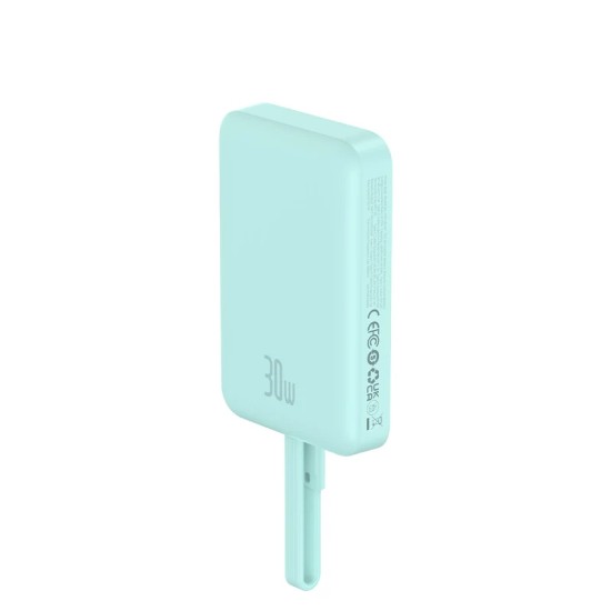 Baseus 10000mAh Magnetic Mini Wireless Fast Charge Power Bank 30W With Built-In Type-C Cable
