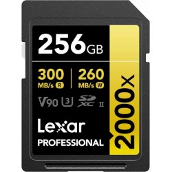 Lexar® Professional 2000x SDHC™/SDXC™ UHS-II Card GOLD Series (256GB)