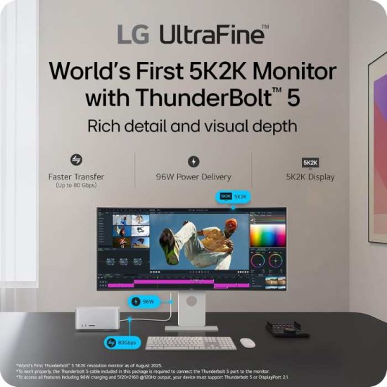 LG 40 inch UltraFine™ Nano IPS Black monitor with 5K2K resolution and Thunderbolt 5