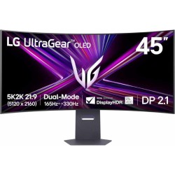 45 inch LG UltraGear OLED Gaming Monitor, 800R Curve, 5K2K Resolution, 165Hz Refresh Rate (Black)