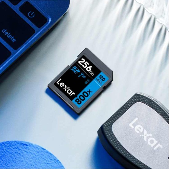 Lexar® High-Performance 800x SDHC™/SDXC™ UHS-I Card BLUE Series (256GB)