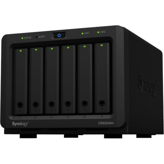 Synology DiskStation DS620slim | 6-Bay 2.5" NAS | Intel Celeron J3355 | 2GB DDR3 | 2×1GbE | USB 3.0