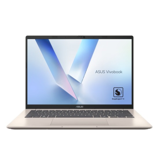 ASUS Vivobook 14 | Snapdragon® X X1 26 100 | 16GB RAM | 1TB SSD | Qualcomm® Adreno™ GPU | Windows 11 Home | 14" WUXGA Display | Eng/Arabic Keyboard | Platinum Gold