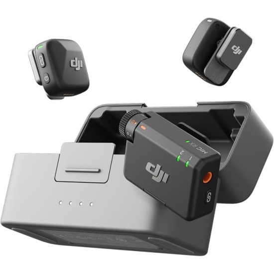 DJI Mic Mini (2TX+1RX+Charging Case), Detail-Rich Audio, 48h Use, Noise Cancelling, Automatic Limiting, Wireless Mic for Camera/iPhone/Android, Vlog