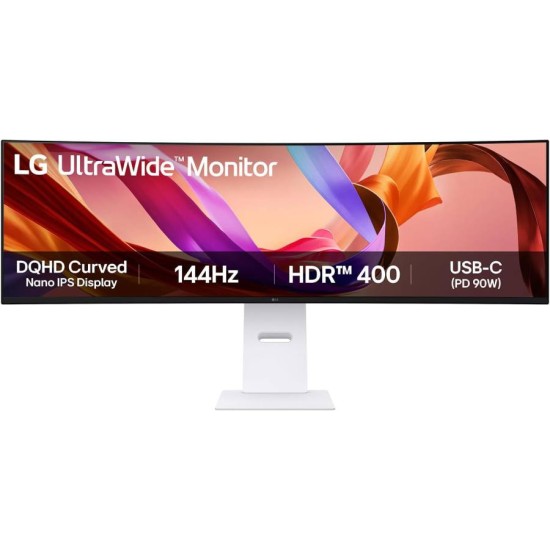 LG 49 inch curved UltraWide Dual QHD Nano IPS monitor with 144Hz and HDR 400