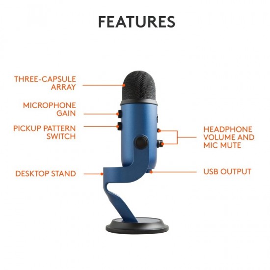 Logitech Blue Yeti Microphone USB Blue 