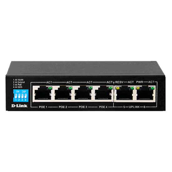 D-Link 6 Port POE Switch DES-F1006P