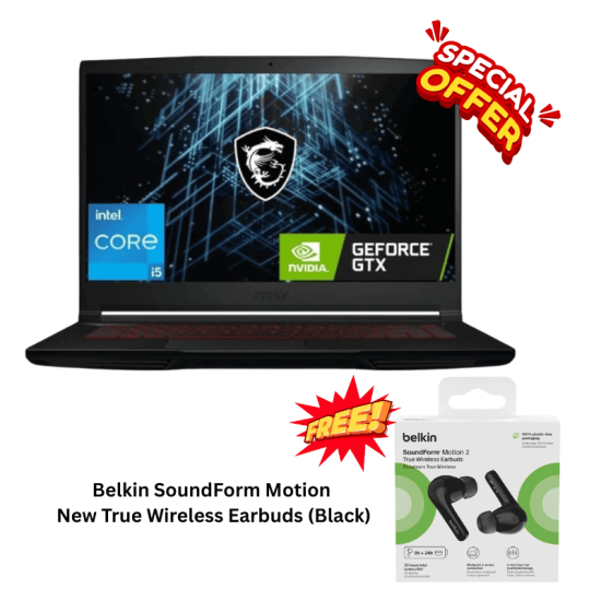 MSI Thin 15 B13UC-1000US | Intel® Core™ i5-13420H | 16GB RAM | 512GB SSD | NVIDIA® RTX 3050 | Windows 11 Home | 15.6 inch" FHD Display | Backlit Keyboard | Black