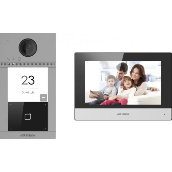 HikVision Video Intercom Kit DS-KIS604-P (7 inch IP intercom KIT) inbuilt card reader  