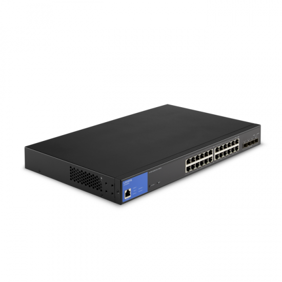Linksys 24-Port Managed Gigabit PoE+ Switch with 4 ,10G SFP+ Uplinks 410W, Part Number : LGS328MPC-EU