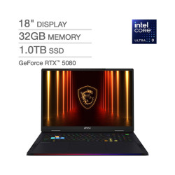 MSI Raider 18 HX AI A2XWIG-420US Gaming Laptop MSI Raider 18 HX AI A2XWIG-420US Gaming Laptop