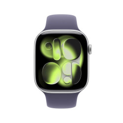 Apple Watch Series 11 (2025) GPS 46mm Smartwatch – S10 / Retina OLED / 64GB / watchOS / Silver Aluminum Case / Purple Fog Sport Band M/L – [MEVA4LW/A]