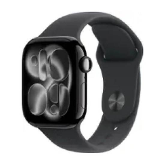 Apple Watch Series 11 (2025) GPS Smartwatch – S10 / 42mm Always-On Retina Display / Jet Black Aluminum / Black Sport Band S/M – [MEQT4LW/A]