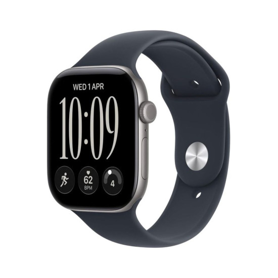 Apple Watch Series 12 (2026) GPS Smartwatch – S11 / 46mm Always-On Retina OLED / 64GB / watchOS / Space Gray Aluminum / Navy Blue Sport Band M/L – [MJEJ4AF/A]