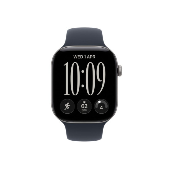Apple Watch Series 12 (2026) GPS Smartwatch – S11 Chip / 46mm Always-On Retina OLED / 64GB / Space Gray Aluminum / Navy Blue Sport Band S/M – [MJEH4AF/A]