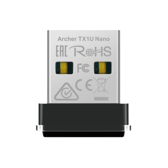 TP-Link AX300 Nano Wi-Fi 6 Wireless USB Adapter – 287 Mbps / USB 2.0 / 2.4GHz / Windows & Linux – [Archer TX1U Nano]
