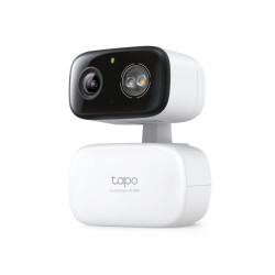 TP-Link Tapo Indoor/Outdoor Pan/Tilt Security Wi‑Fi Camera – 2K 3MP / 2304×1296 / Color Night Vision / IP65 / 512GB microSD / 2.4GHz Wi‑Fi / Two-Way Audio / White – [C216]