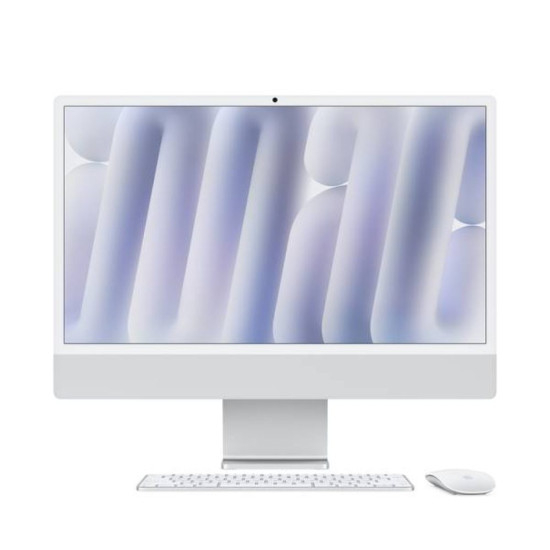 Apple iMac 24-inch (2024) Desktop – M4 8-Core CPU / 4.5K Retina Display / 256GB SSD / 16GB Unified Memory / 8-Core GPU / macOS / Silver – [MWUC3B/A]