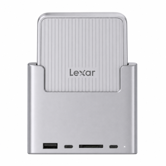 Lexar Professional Go Portable SSD with Hub (SL400) – 2TB / USB 3.2 Gen 2 / Up to 1050MB/s / Silver – [LSL400S002T-RNSNG]