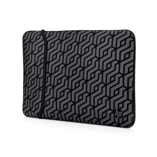 HP 15.6-inch Reversible Neoprene Laptop Sleeve, Black & Grey Geometric Design – [2TX17AA-ABB]