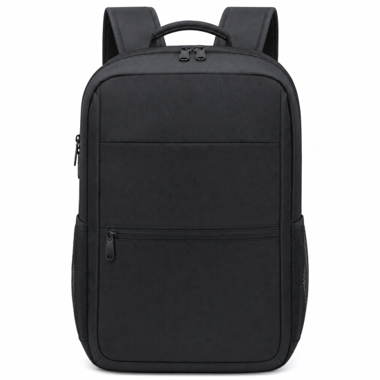 Genuine Trend Laptop Backpack – Up to 16-inch Laptops / Water-Resistant Polyester / USB-C Port / Black – [GN-B230642BK]
