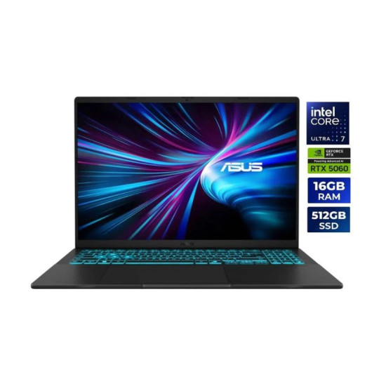 ASUS V16 Gaming Laptop – Intel Core 7 240H / 16-inch WUXGA 144Hz / 512GB SSD / 16GB RAM / NVIDIA GeForce RTX 5060 8GB / Windows 11 Home / English Keyboard / Matte Black – [V3607VM-ES74]